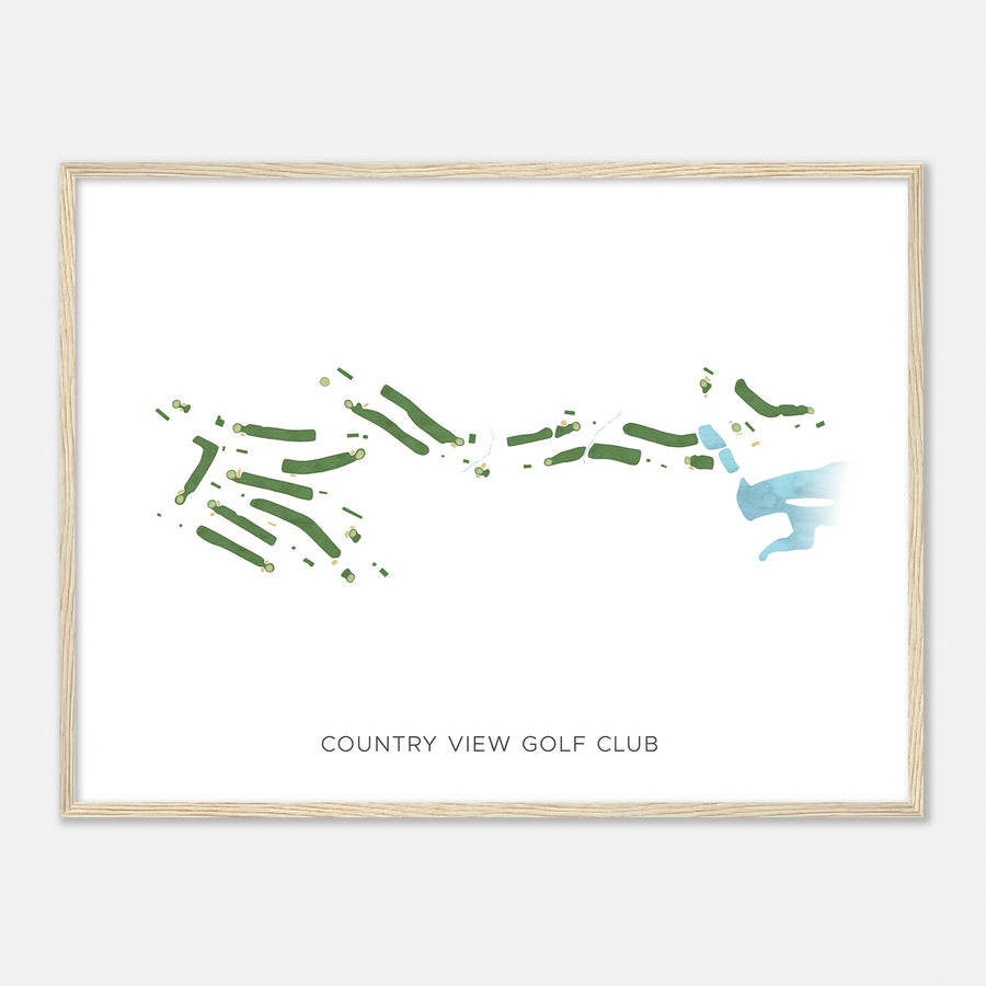 Print of Country View Golf Club Modern Map