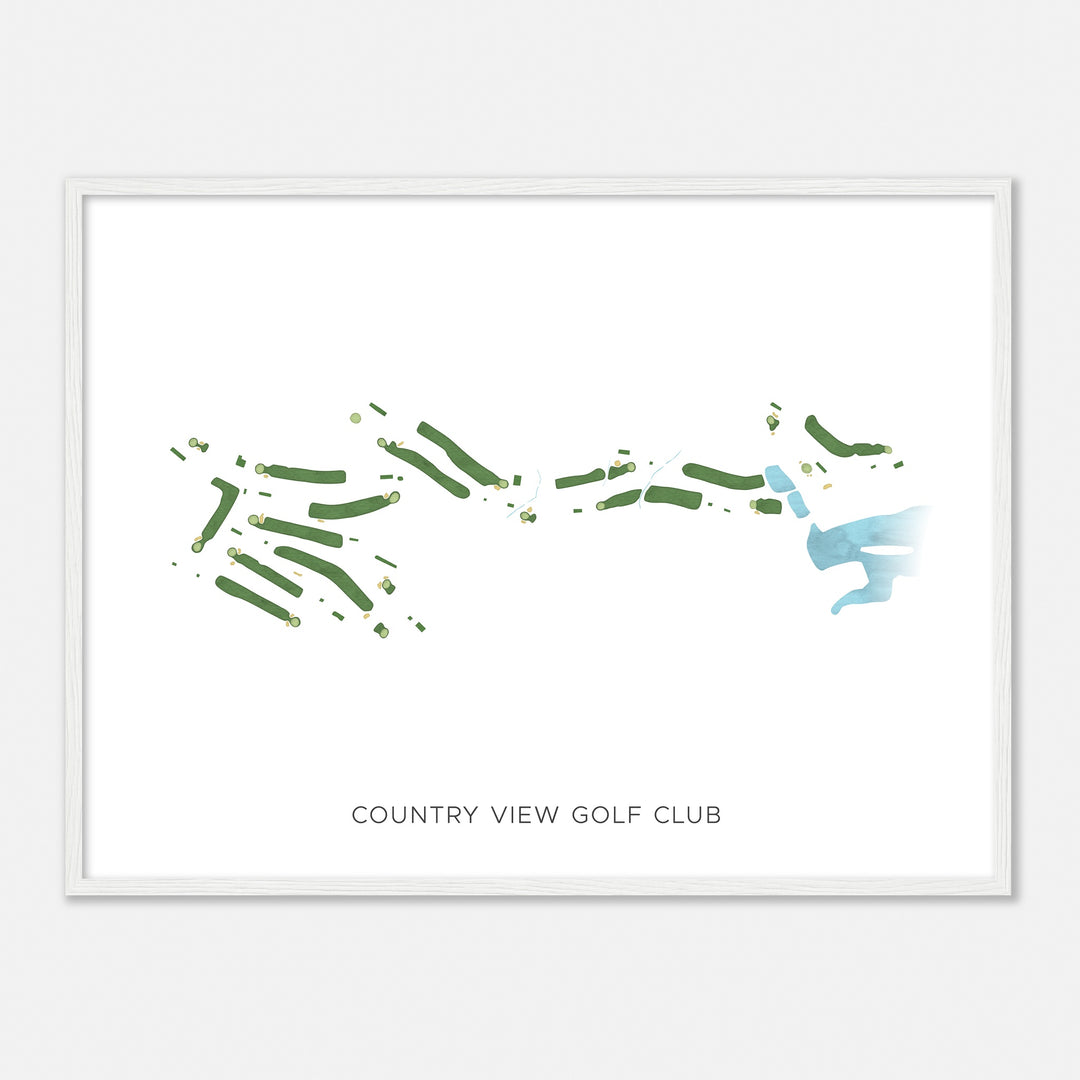 Print of Country View Golf Club Modern Map