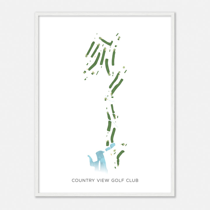 Print of Country View Golf Club Modern Map