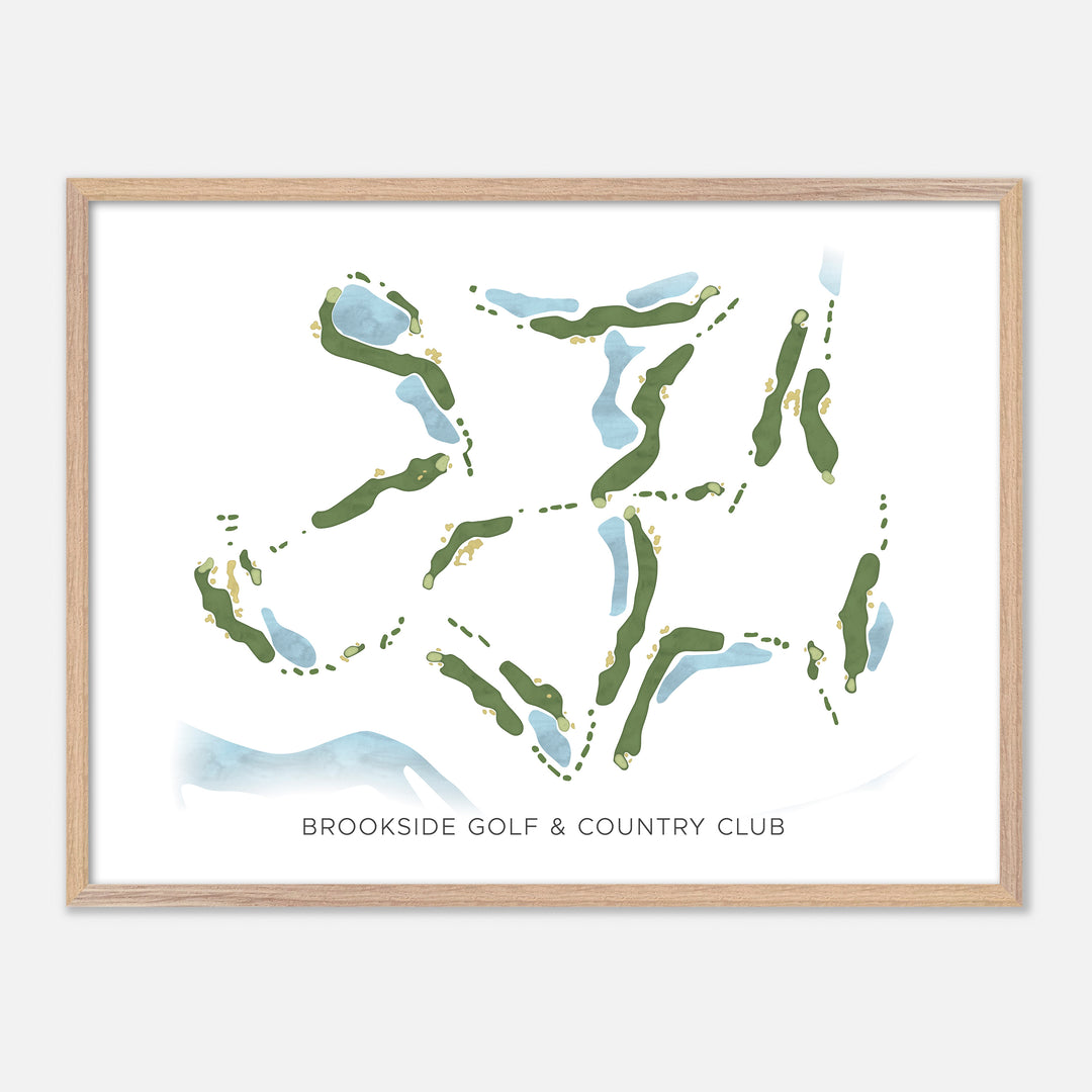 Print of Brookside Golf & Country Club Modern Map