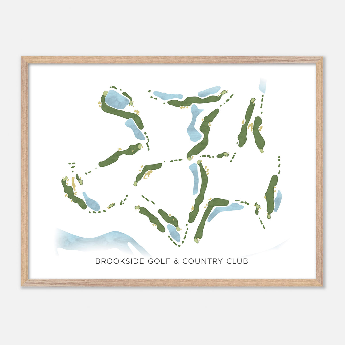 Print of Brookside Golf & Country Club Modern Map