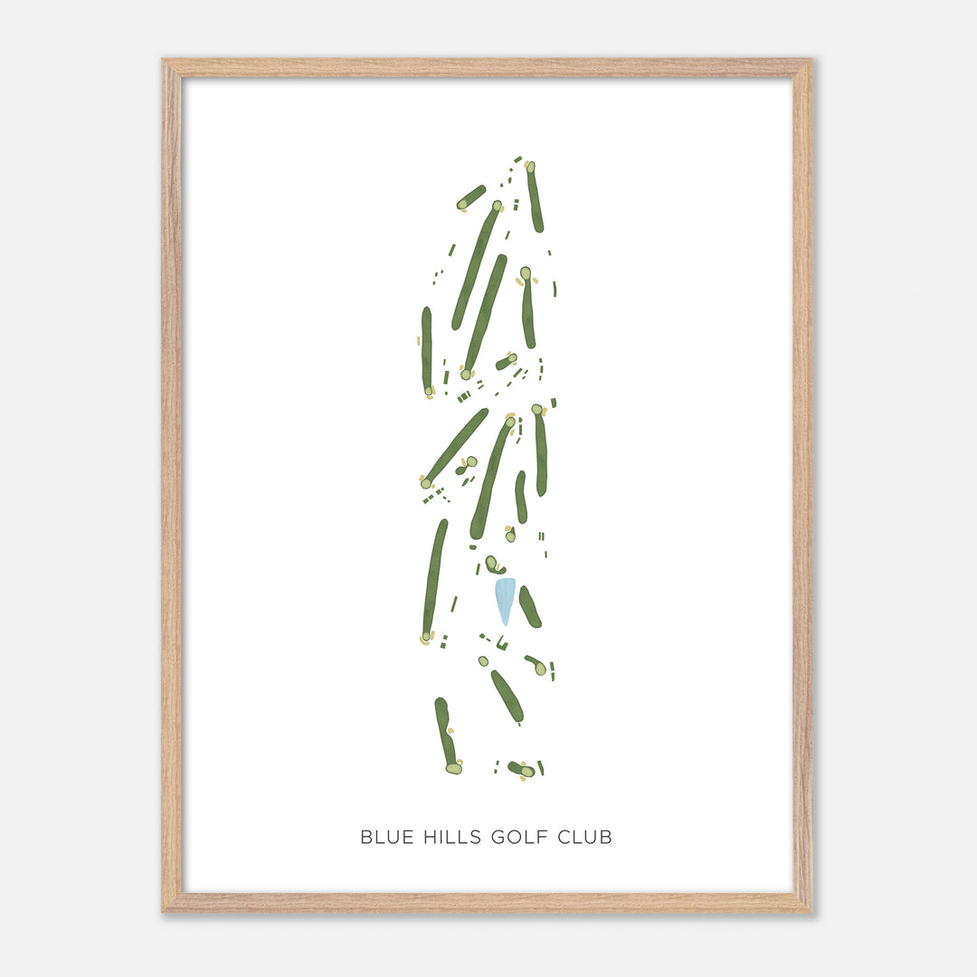Print of Blue Hills Golf Club Modern Map
