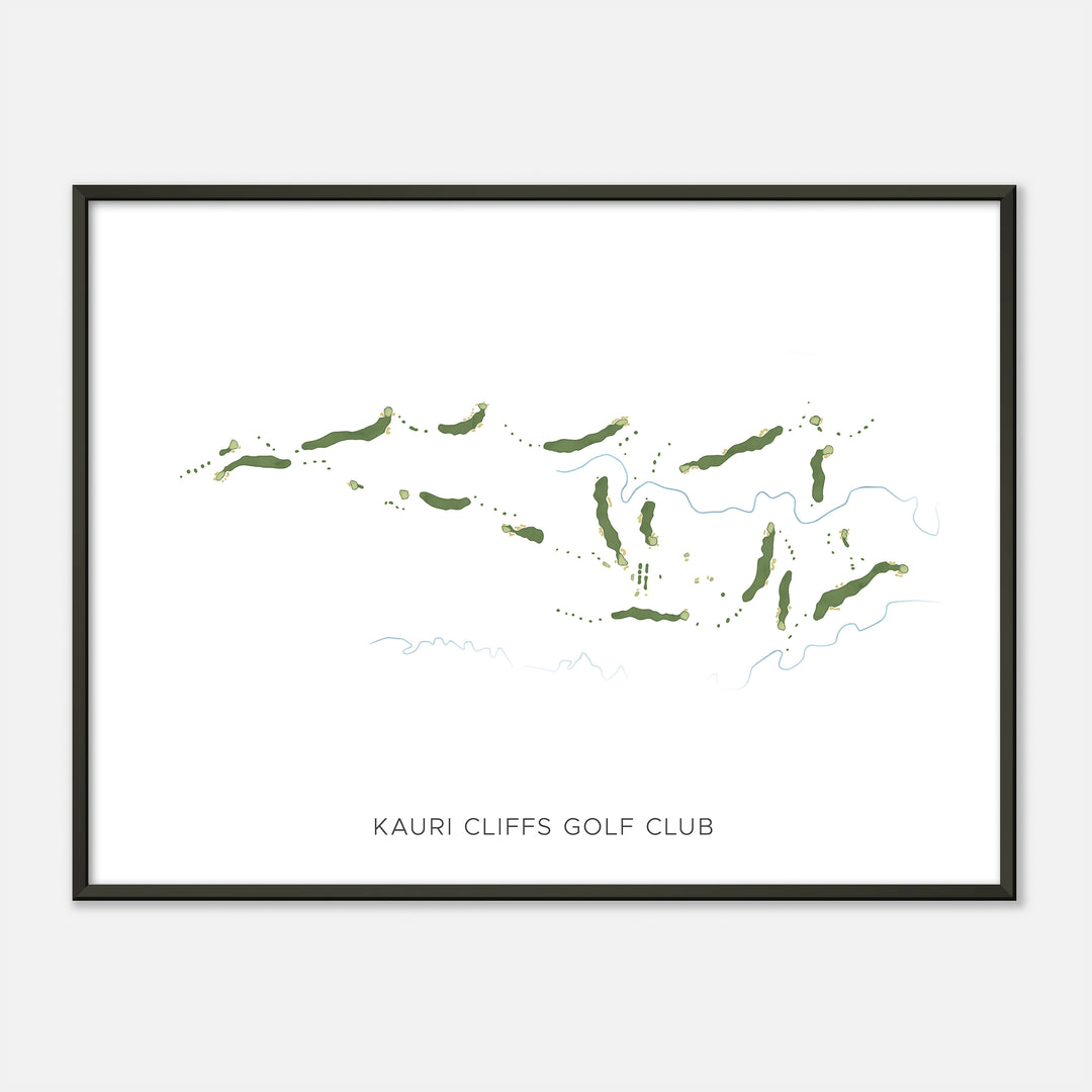 Print of Kauri Cliffs Golf Club Modern Map