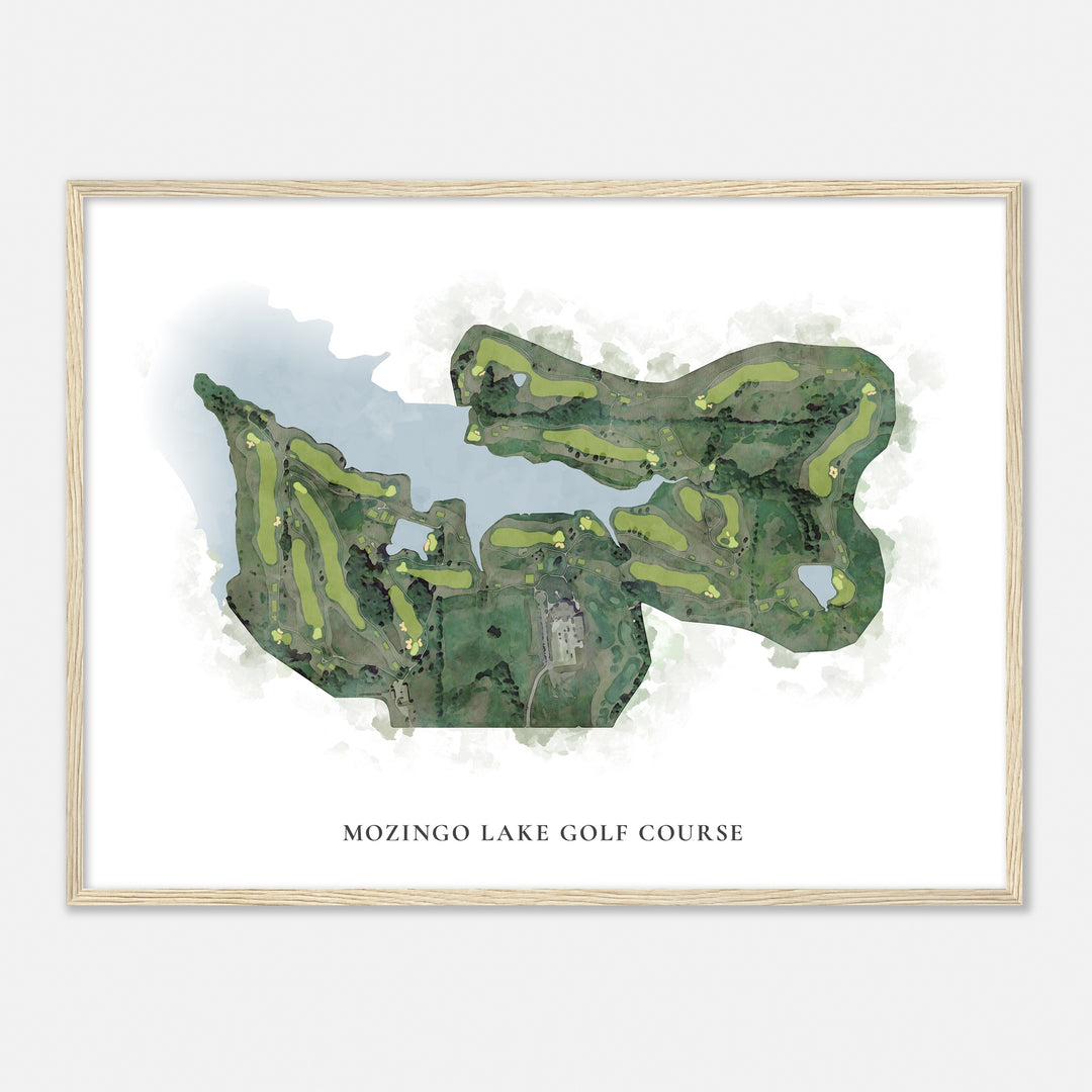 Print of Mozingo Lake Golf Course Classic Map