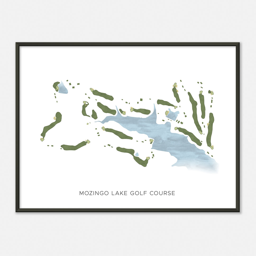 Print of Mozingo Lake Golf Course Modern Map