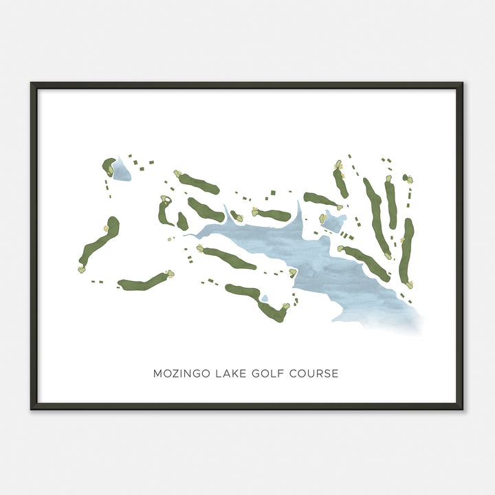 Print of Mozingo Lake Golf Course Modern Map