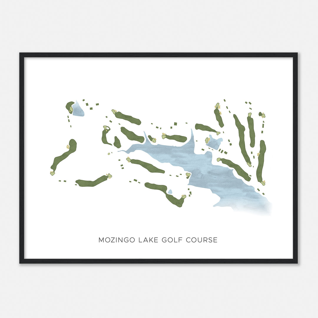 Print of Mozingo Lake Golf Course Modern Map