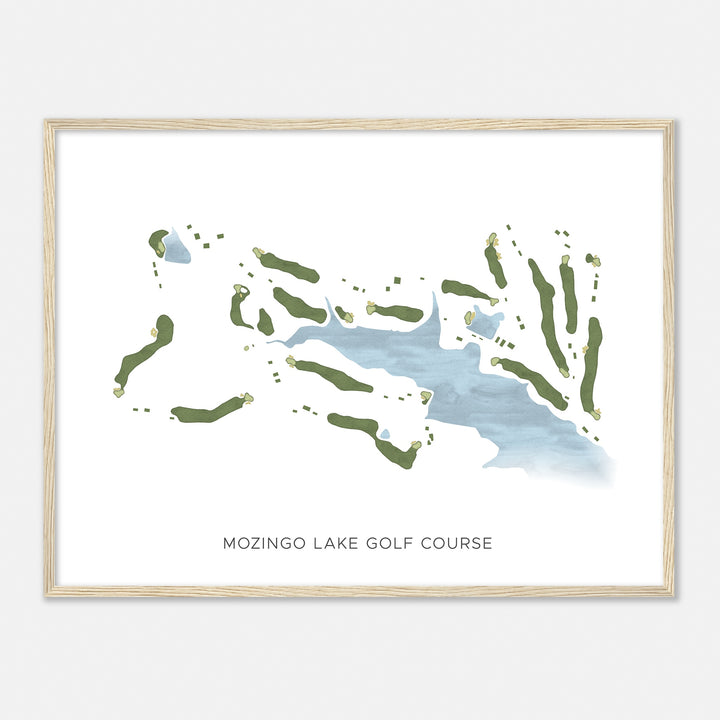 Print of Mozingo Lake Golf Course Modern Map