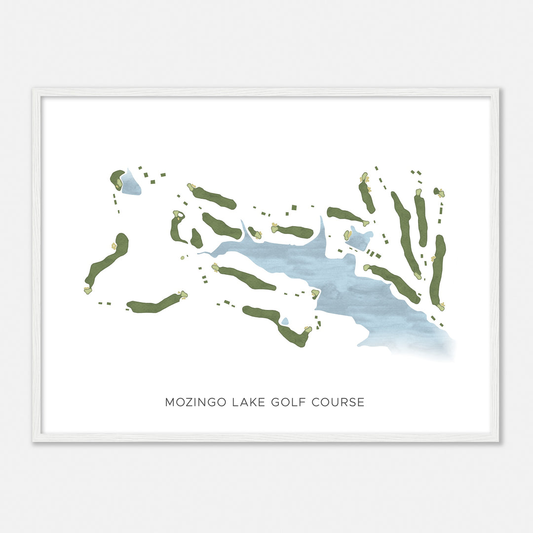 Print of Mozingo Lake Golf Course Modern Map