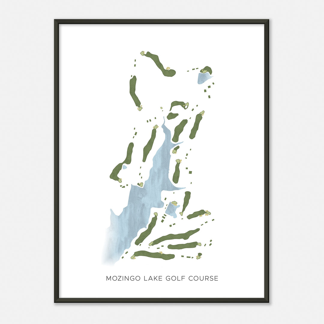 Print of Mozingo Lake Golf Course Modern Map