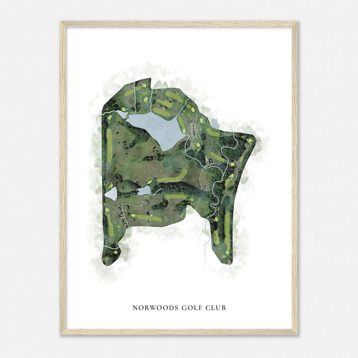 Print of Norwoods Golf Club Classic Map