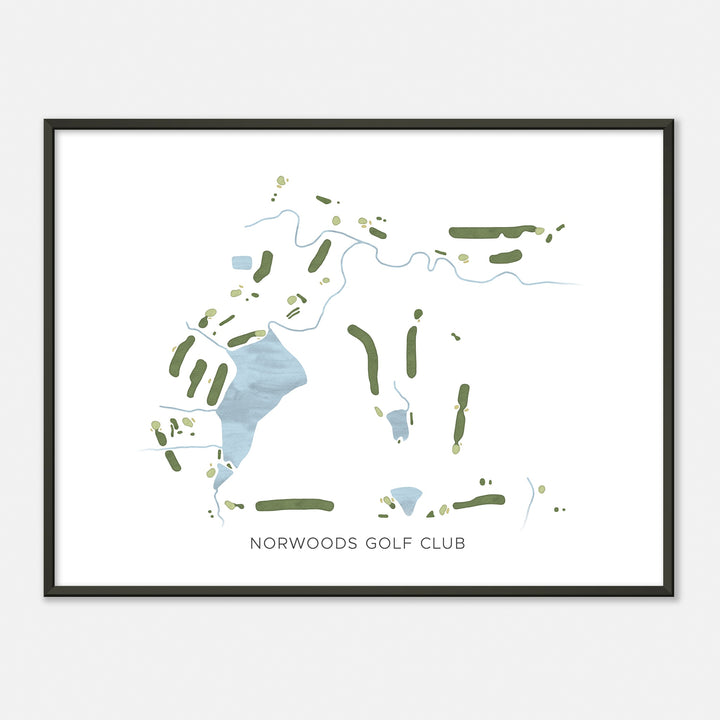 Print of Norwoods Golf Club Modern Map