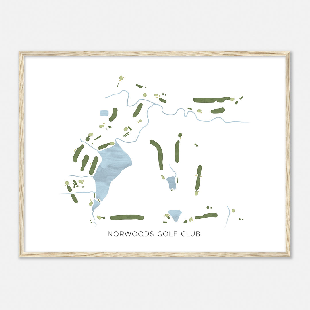 Print of Norwoods Golf Club Modern Map