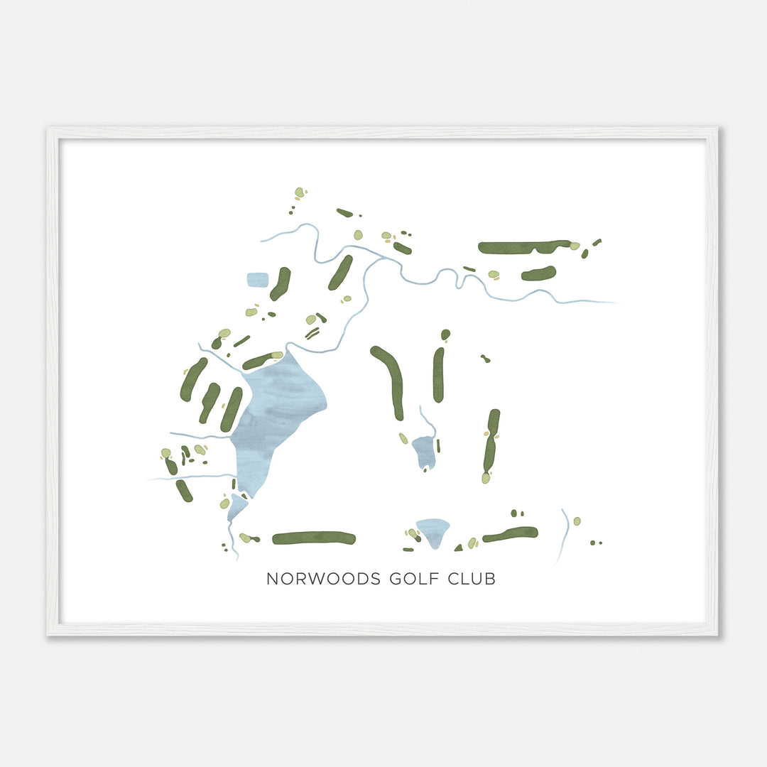 Print of Norwoods Golf Club Modern Map