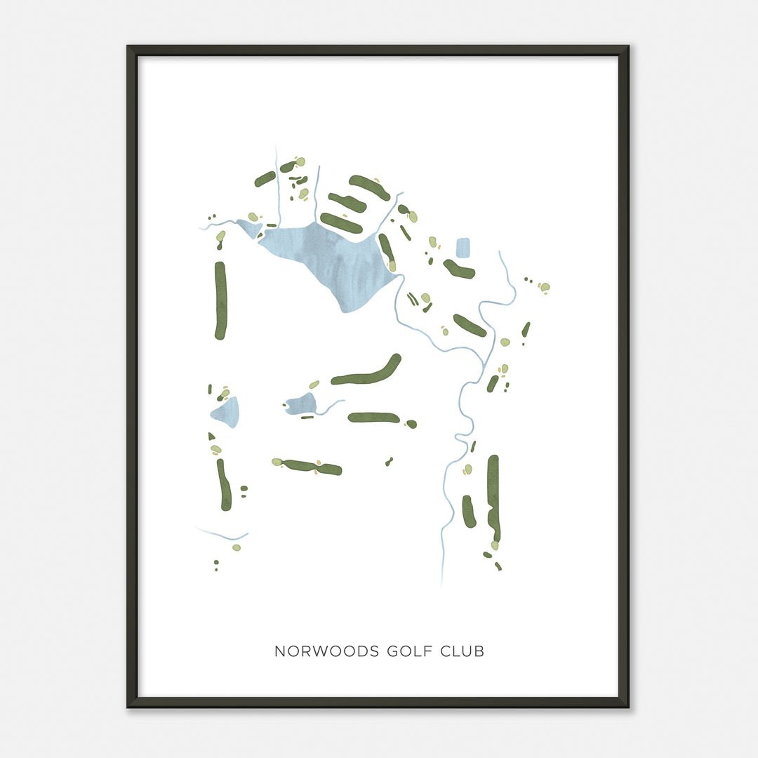 Print of Norwoods Golf Club Modern Map