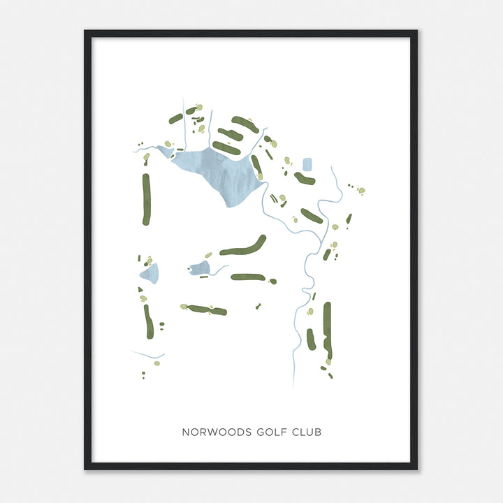 Print of Norwoods Golf Club Modern Map