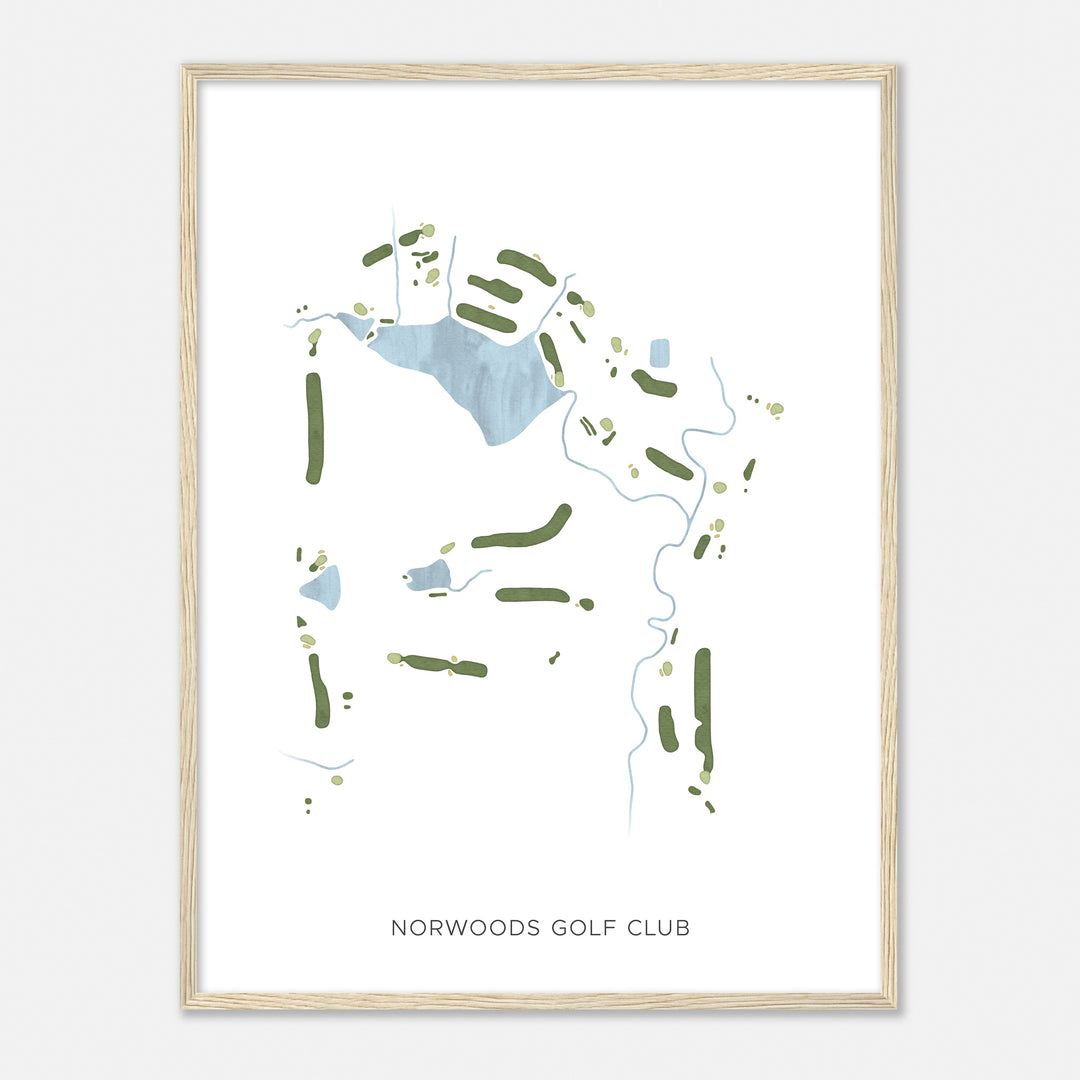 Print of Norwoods Golf Club Modern Map