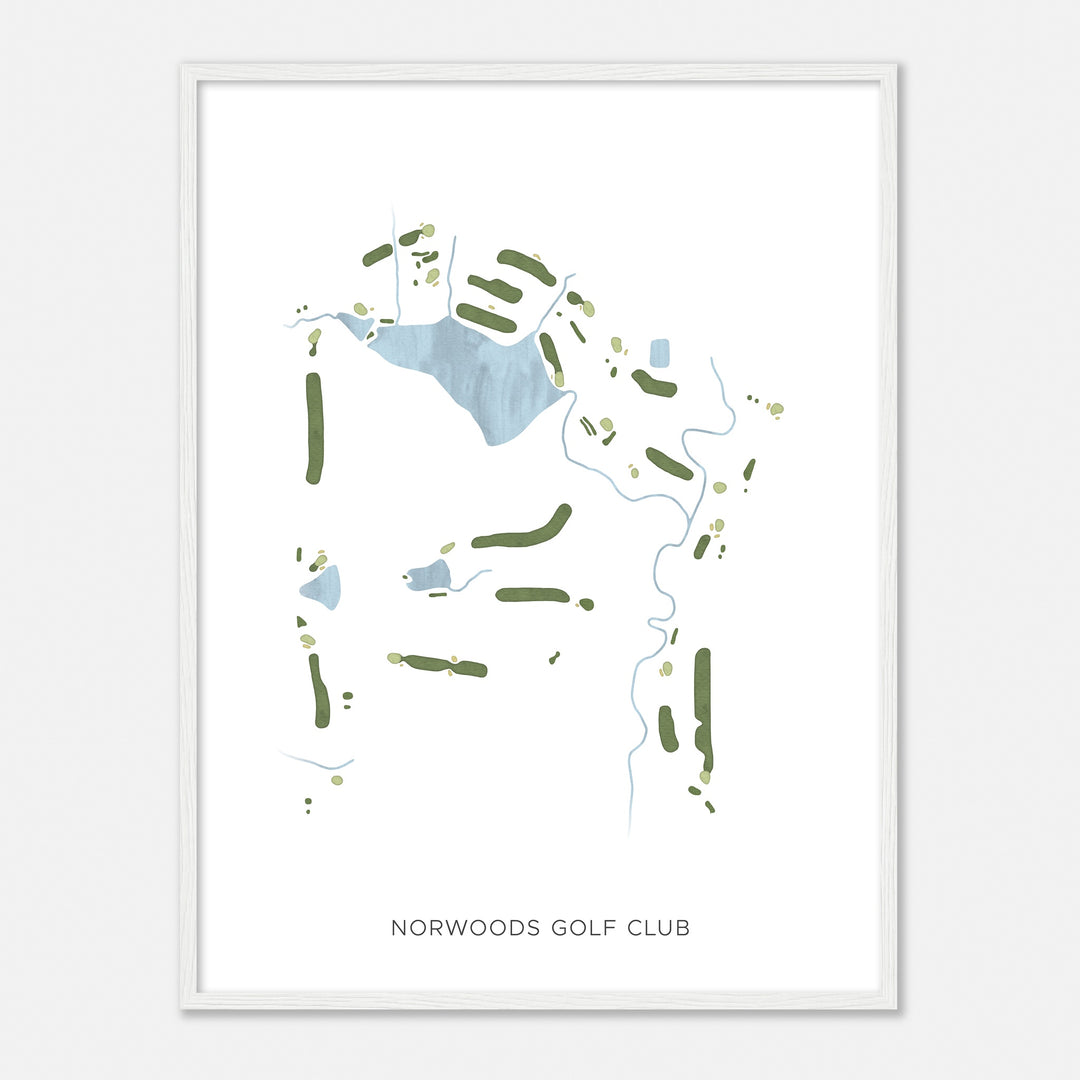 Print of Norwoods Golf Club Modern Map