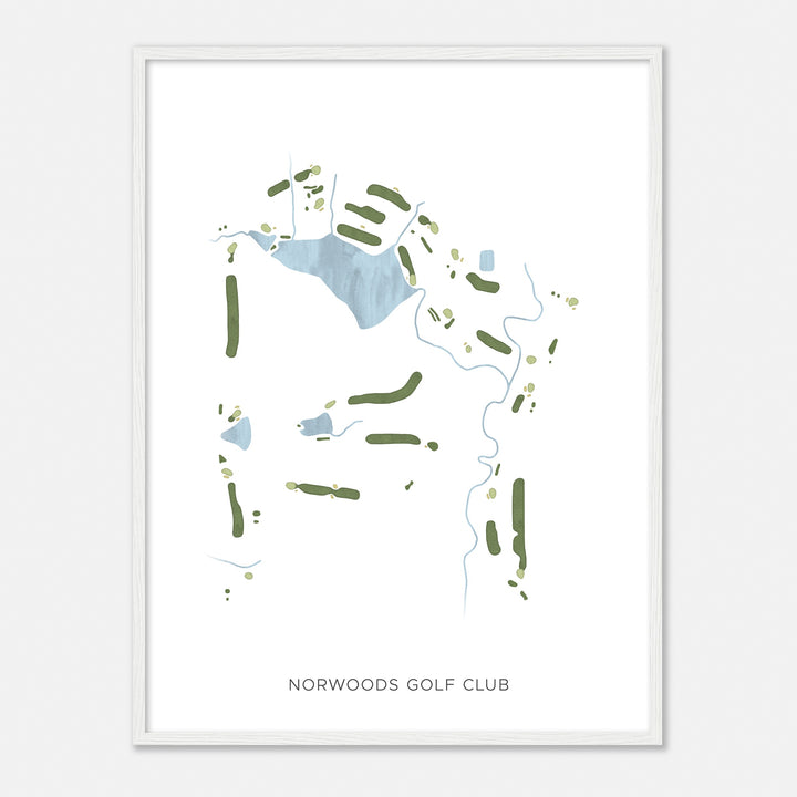 Print of Norwoods Golf Club Modern Map