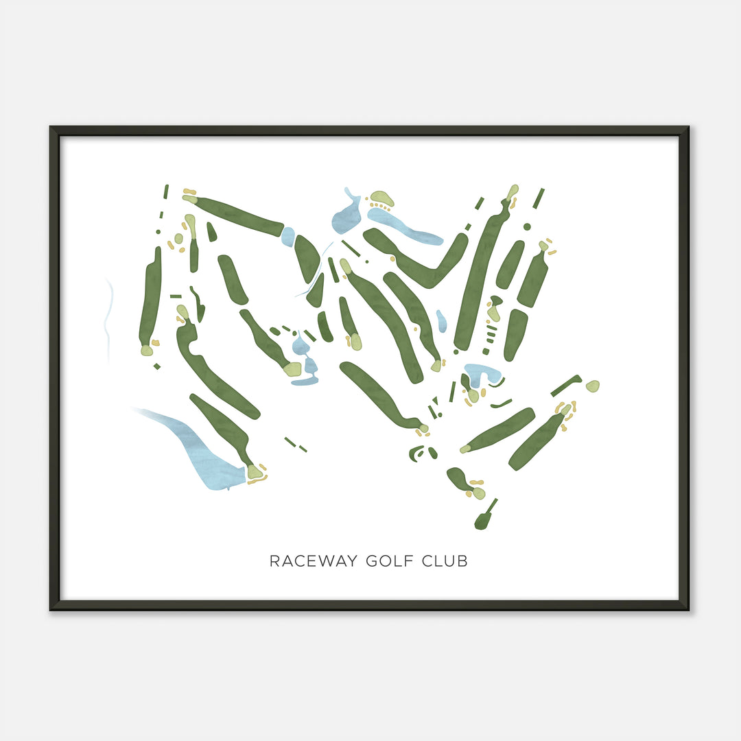 Print of Raceway Golf Club Modern Map