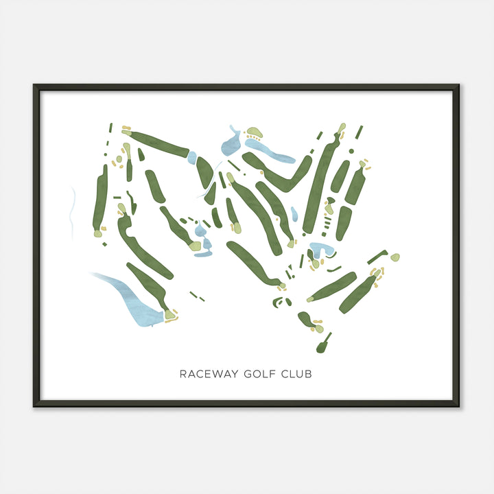 Print of Raceway Golf Club Modern Map