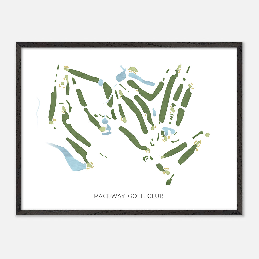 Print of Raceway Golf Club Modern Map