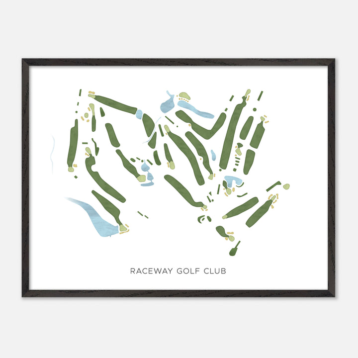 Print of Raceway Golf Club Modern Map