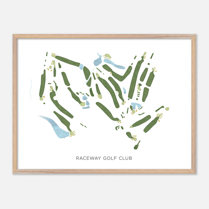 Print of Raceway Golf Club Modern Map