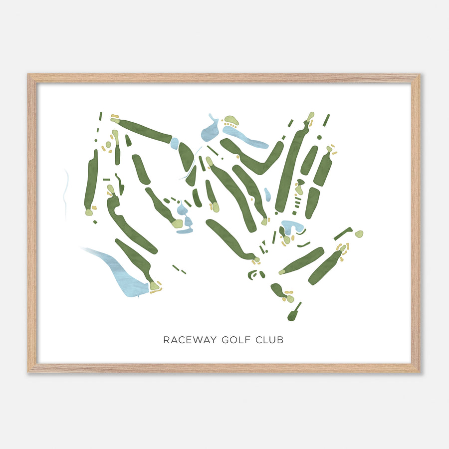 Print of Raceway Golf Club Modern Map