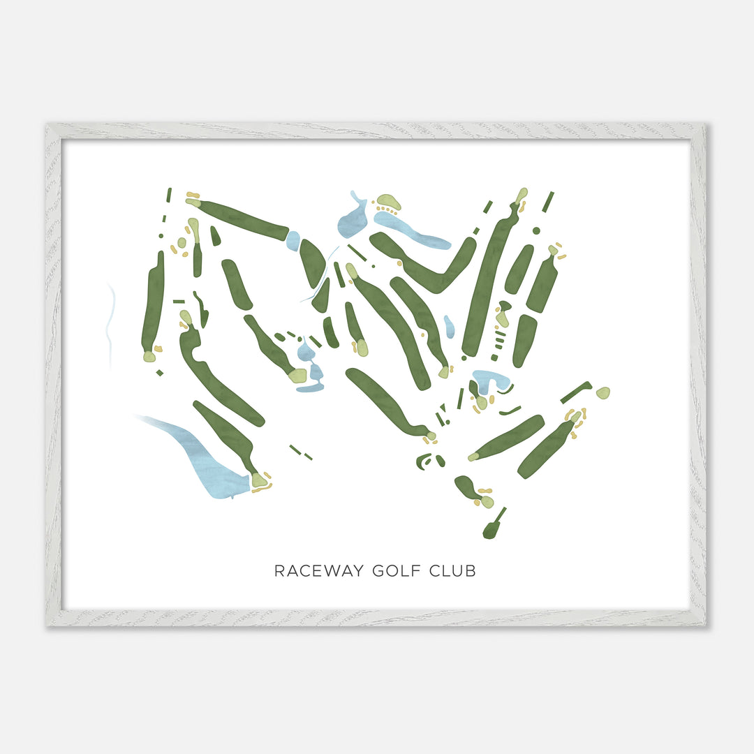 Print of Raceway Golf Club Modern Map