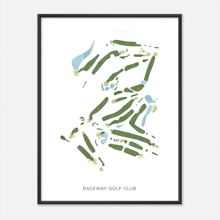 Print of Raceway Golf Club Modern Map
