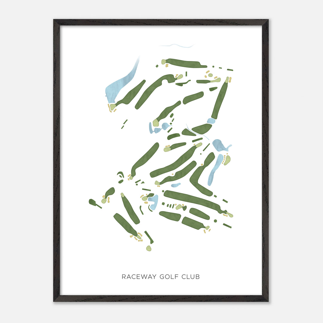 Print of Raceway Golf Club Modern Map