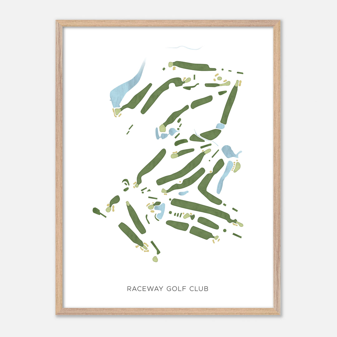Print of Raceway Golf Club Modern Map