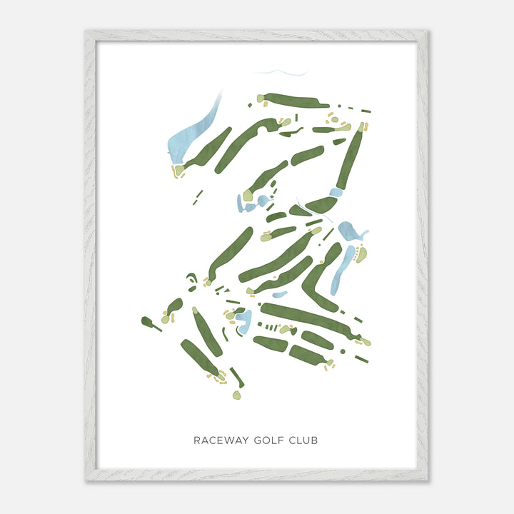 Print of Raceway Golf Club Modern Map