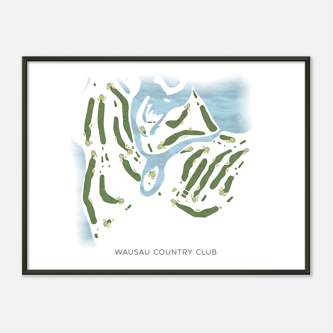 Print of Wausau Country Club Modern Map