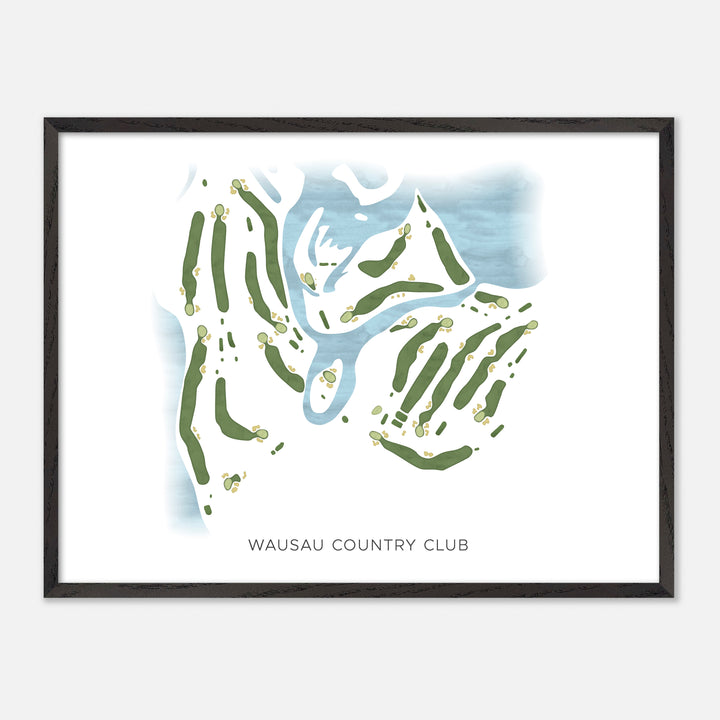 Print of Wausau Country Club Modern Map