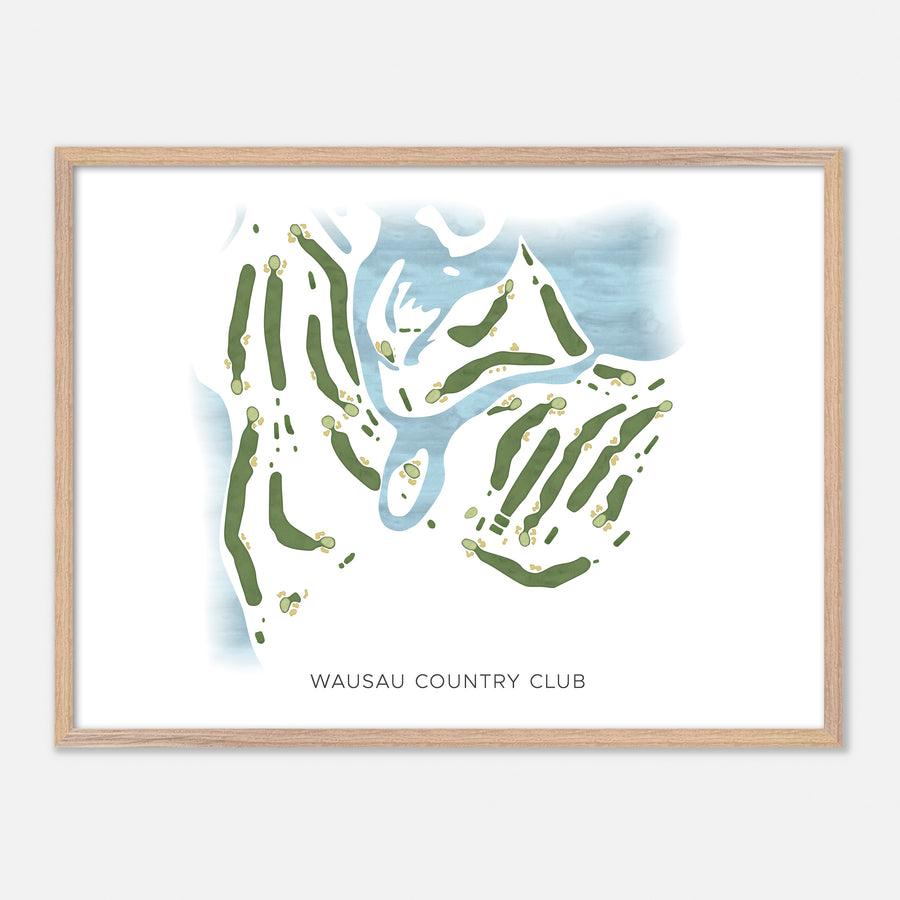 Print of Wausau Country Club Modern Map