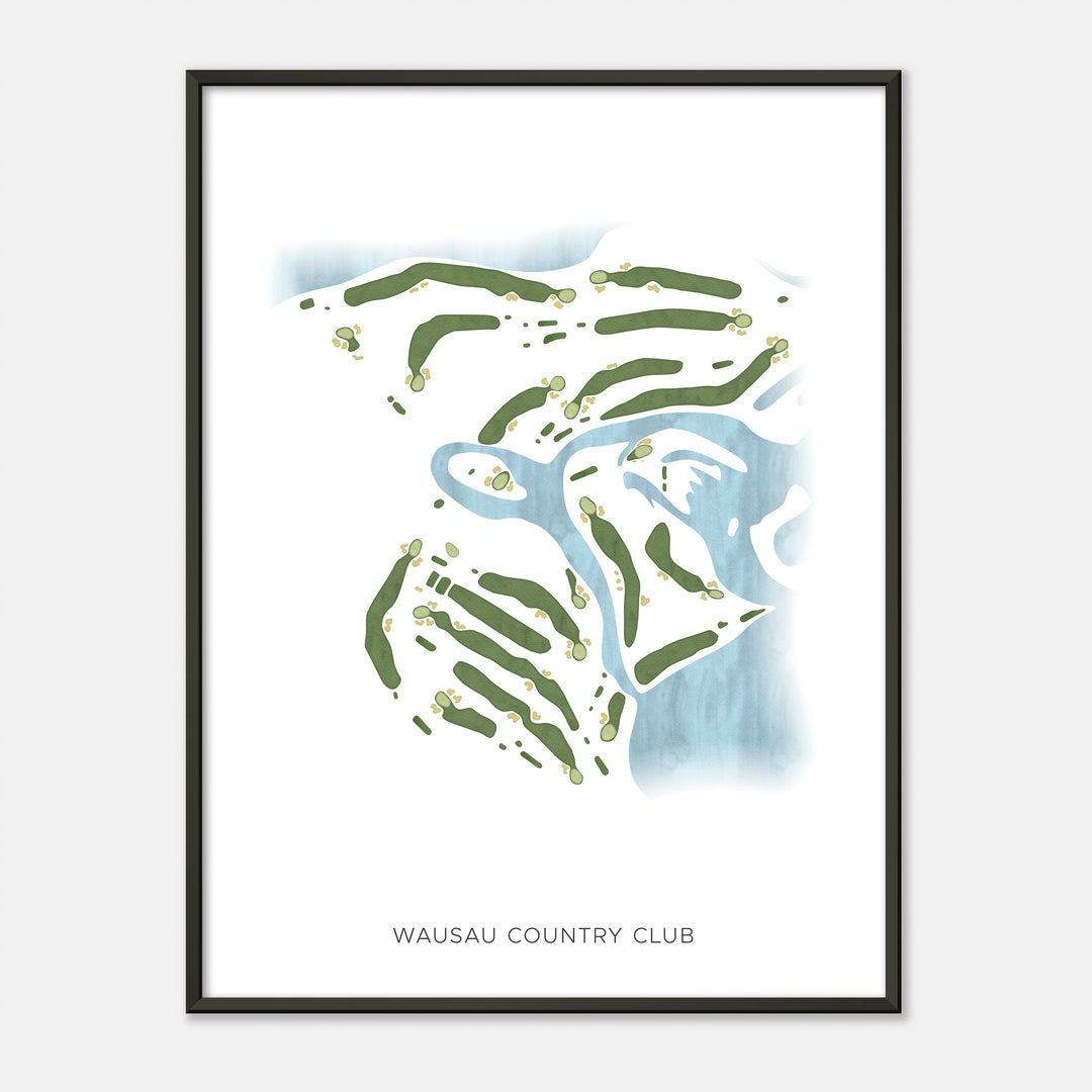 Print of Wausau Country Club Modern Map