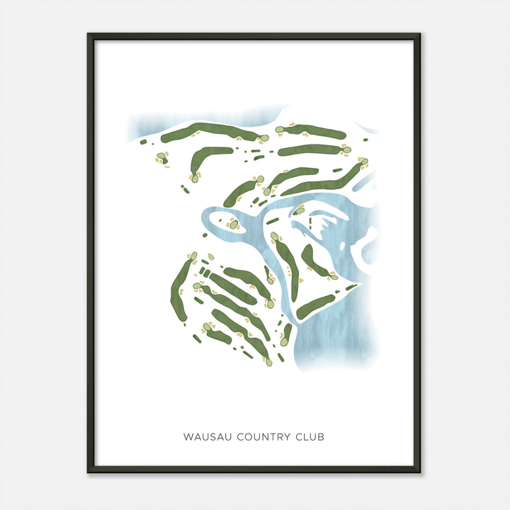 Print of Wausau Country Club Modern Map