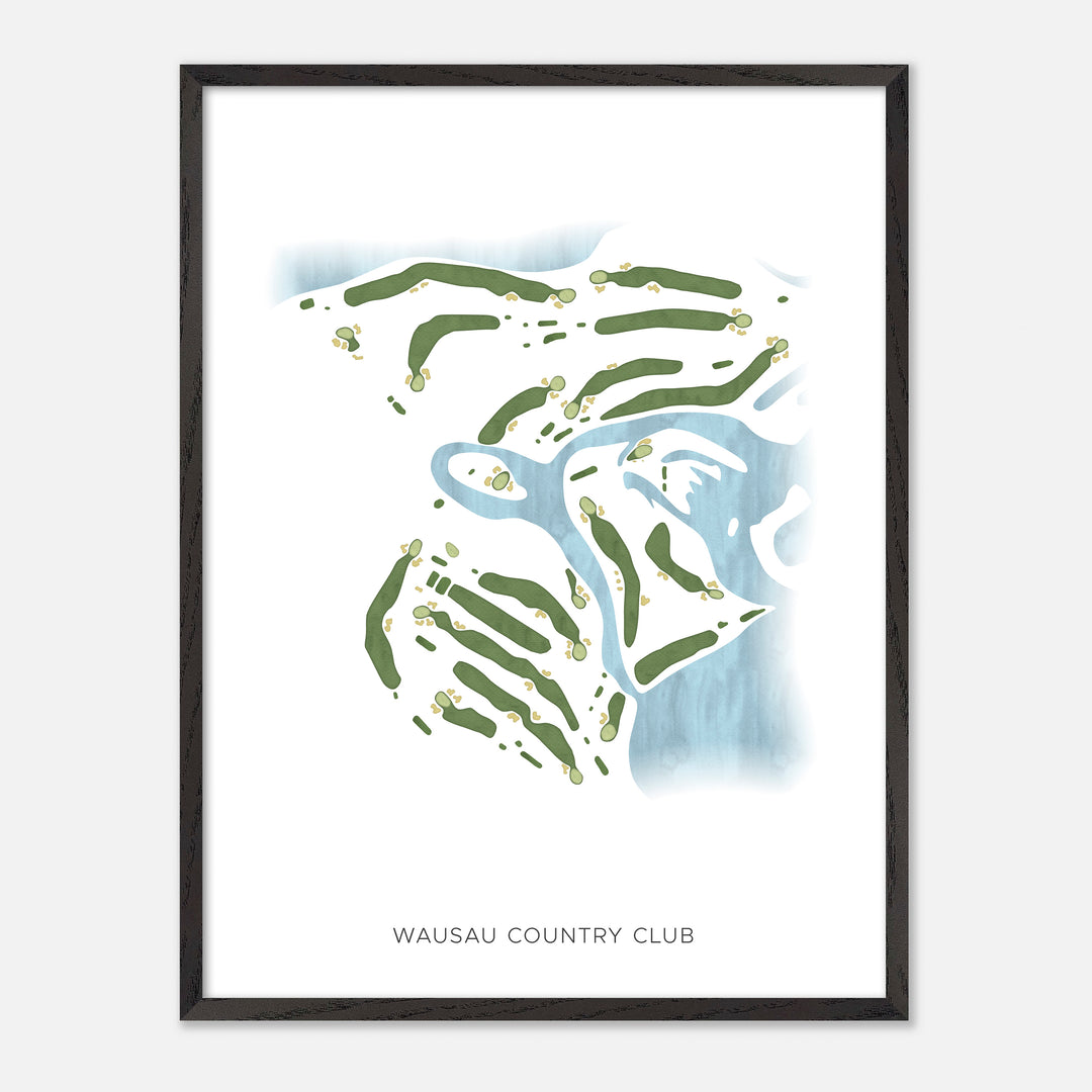 Print of Wausau Country Club Modern Map