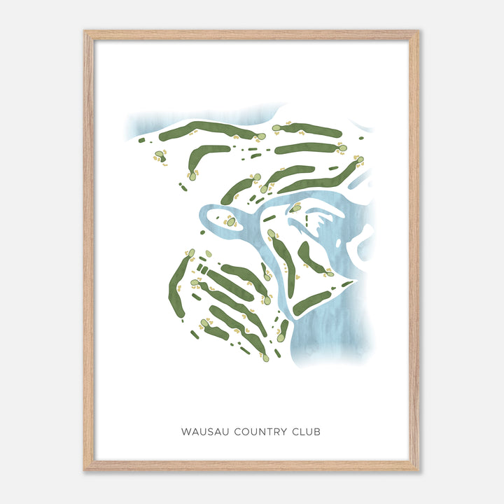 Print of Wausau Country Club Modern Map