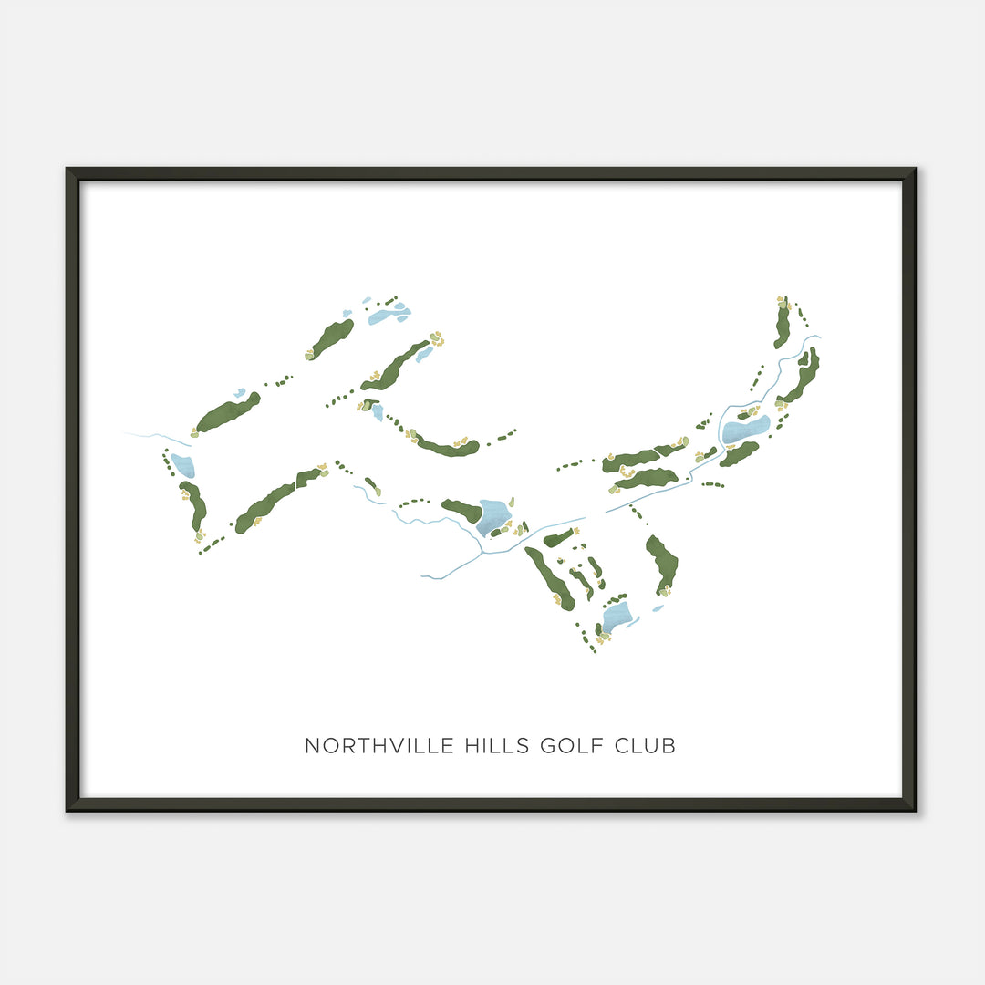 Print of Northville Hills Golf Club Modern Map