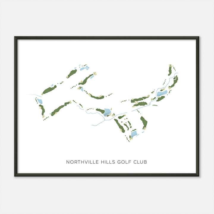 Print of Northville Hills Golf Club Modern Map