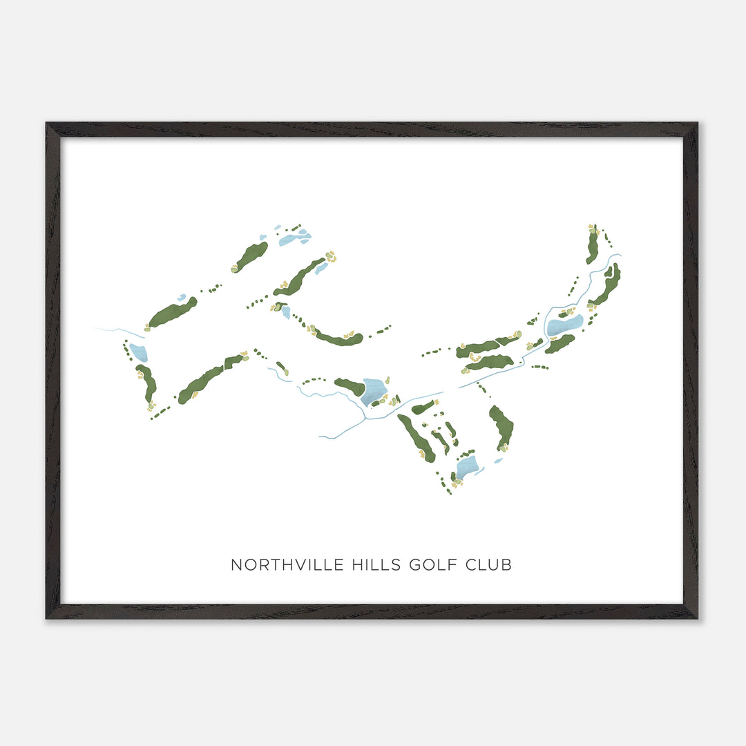 Print of Northville Hills Golf Club Modern Map