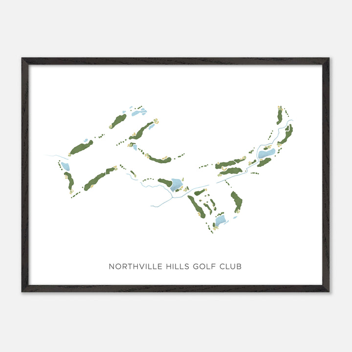 Print of Northville Hills Golf Club Modern Map