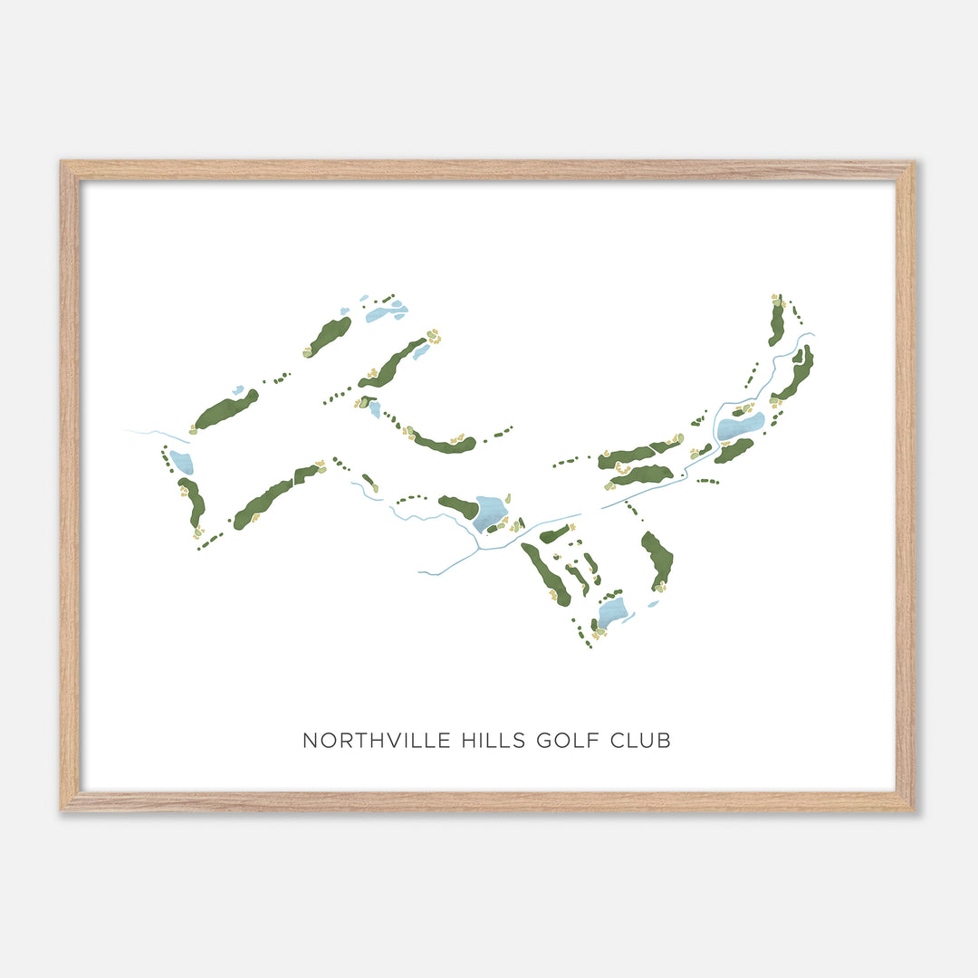 Print of Northville Hills Golf Club Modern Map