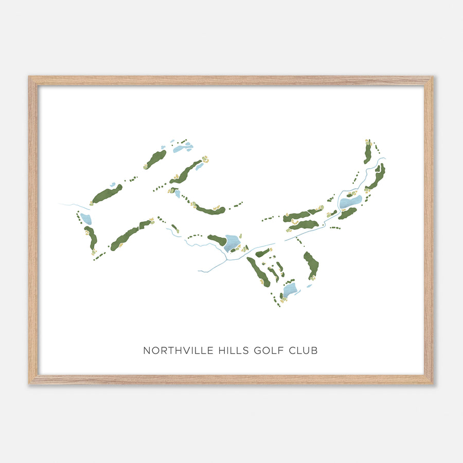 Print of Northville Hills Golf Club Modern Map