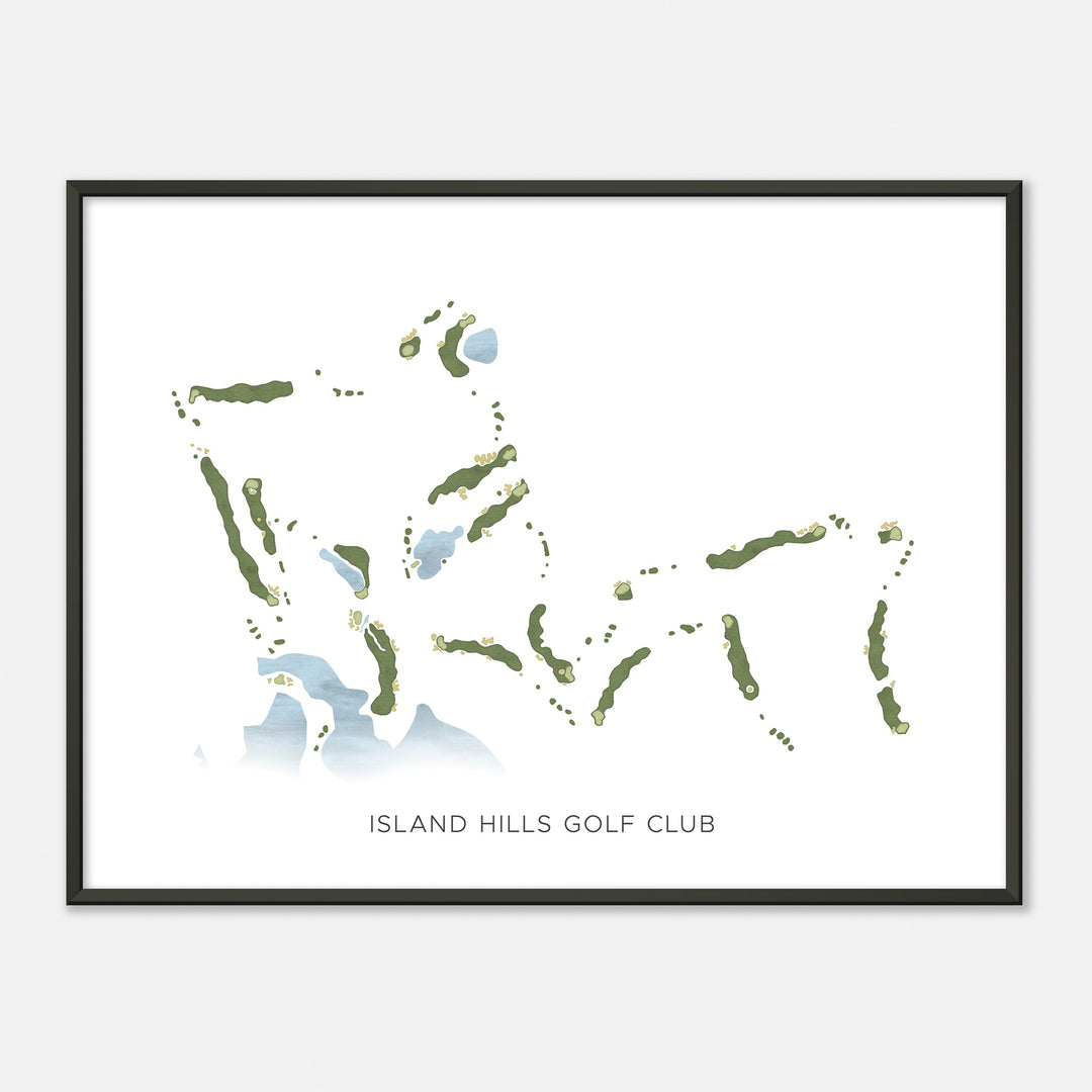 Print of Island Hills Golf Club Modern Map