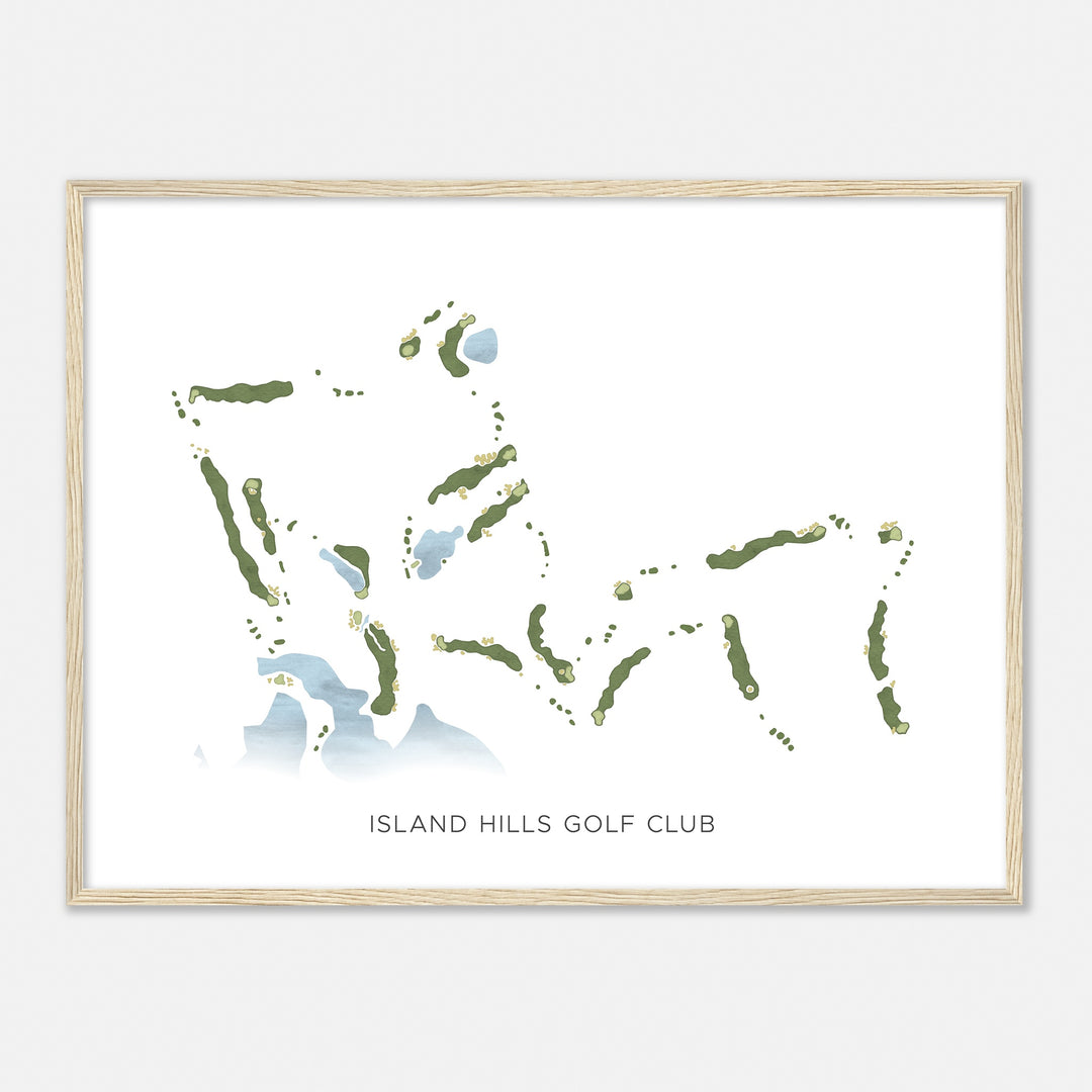 Print of Island Hills Golf Club Modern Map