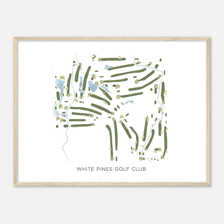 Print of White Pines Golf Club Modern Map